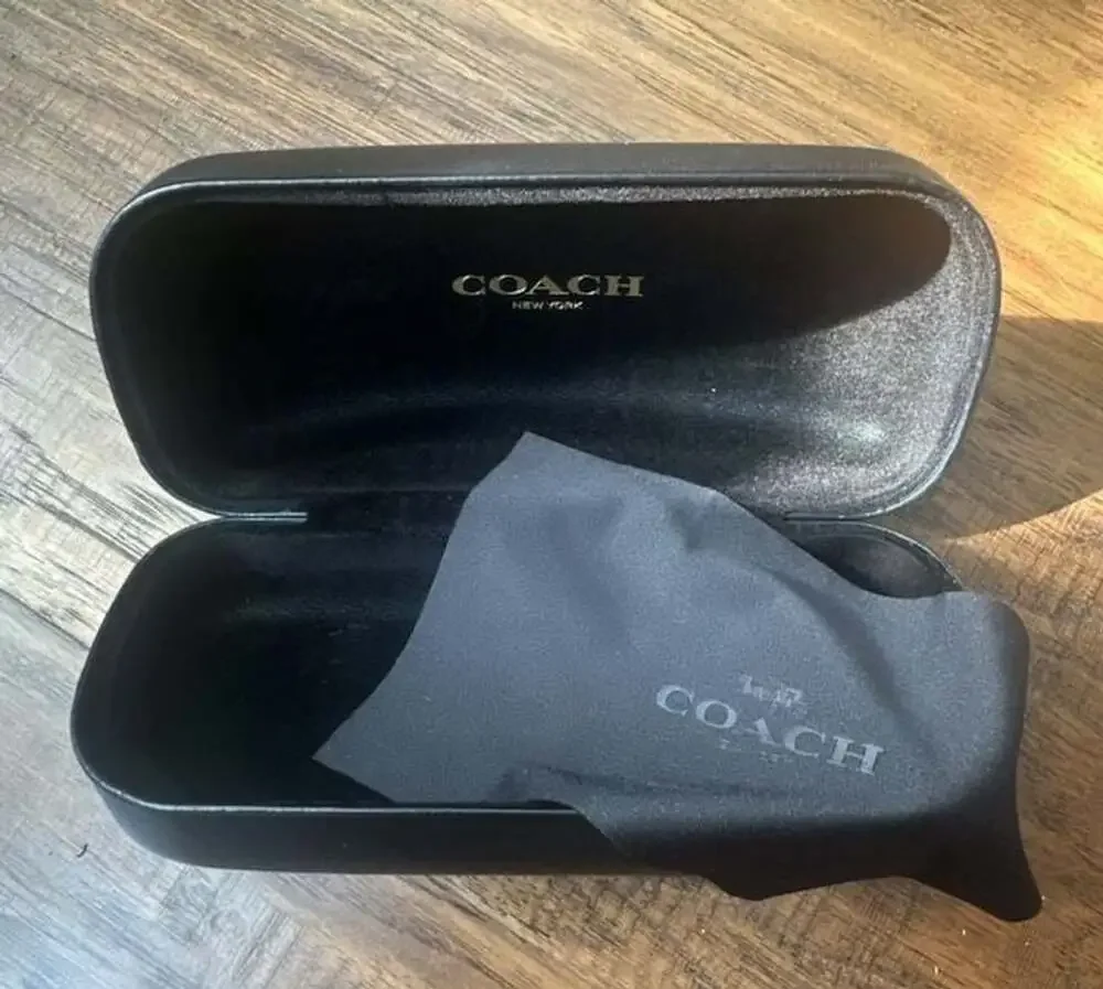 Coach Hard Glasses Sunglasses Case Black With Cleaning Cloth